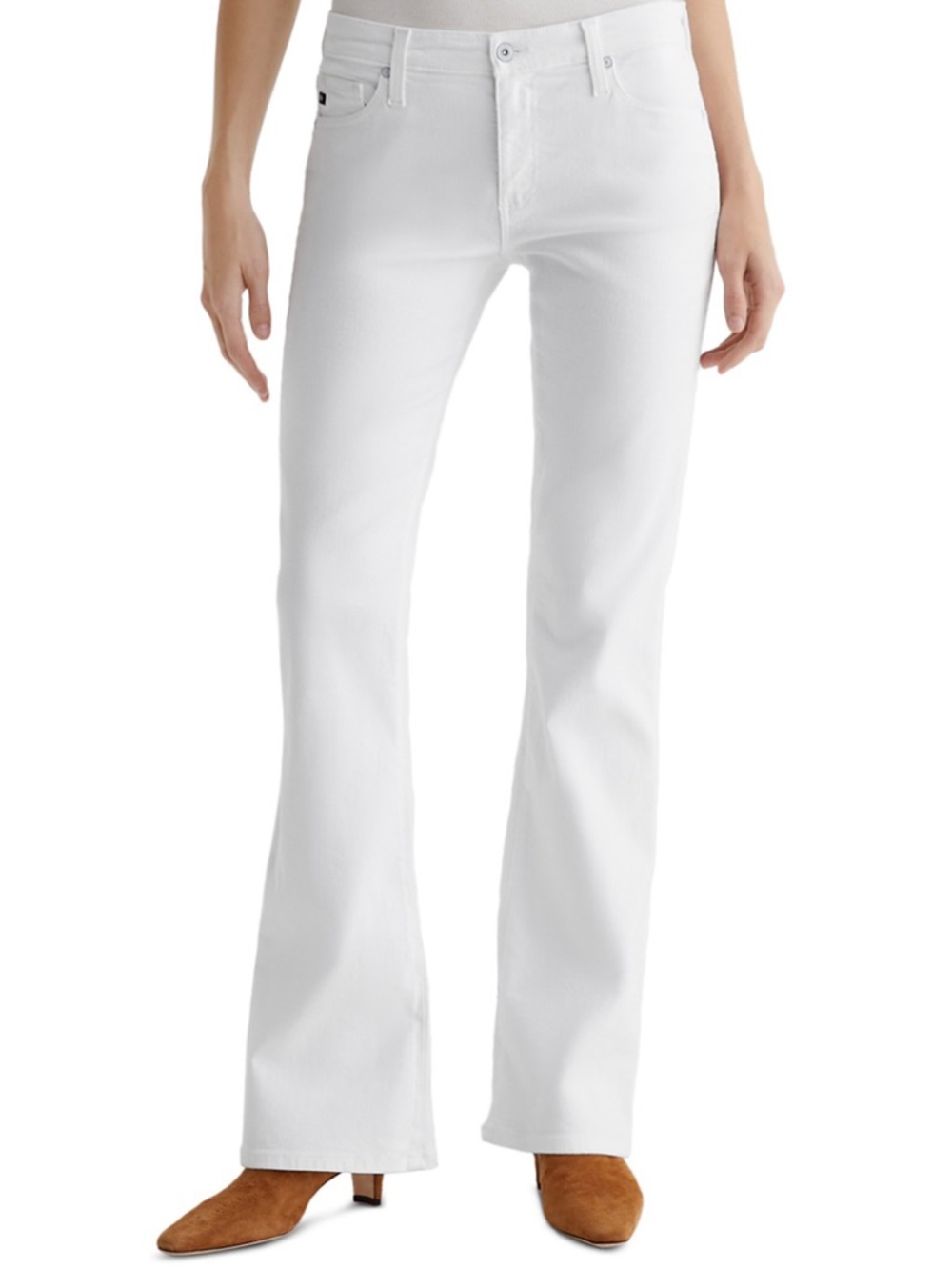 AG Angel Low Rise Boot Cut White Jeans Size 28 Excellent Condition
